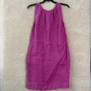 PISTACHE 100% Linen Dress Women's Medium Made in Italy Sleeveless Lagenlook